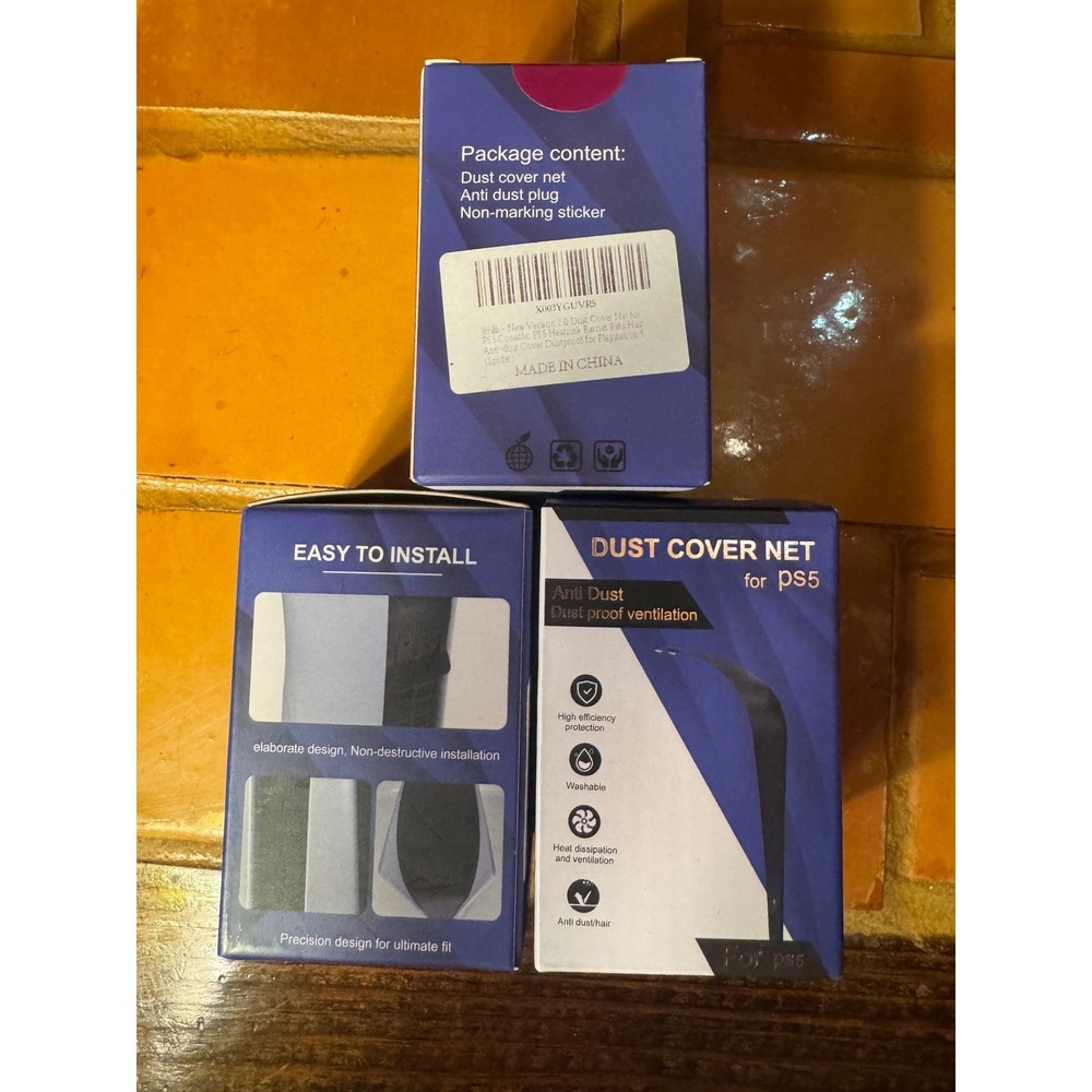 Lot of 3 PS5 Dust Cover Net Kits PVC Anti-Dust Plug Ventilation Protection New - Picture 3 of 8